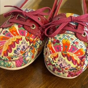 Sebago Bala Boat Shoes Multicolored Print Slip On Women 6.5